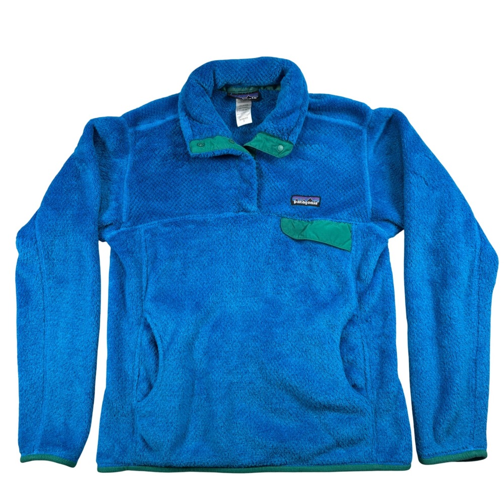 Patagonia Re-Tool Snap-T Pullover Women Small Blue Green Fleece Jacket 25442